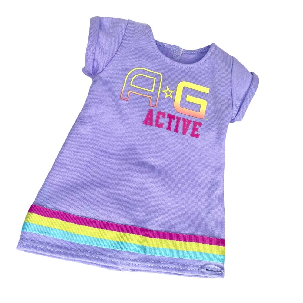 American Girl Show Your Sporty Side Doll Dress Purple Active Purple Pink Yellow - Picture 2 of 7